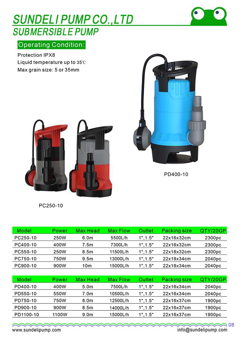 PD400-10 400w Round handle Dirty water Submersible Pump Sump Pump Dirty Water Pump Swimming Pool Garden Tub Pond Flood Drain best sell in Thailand England