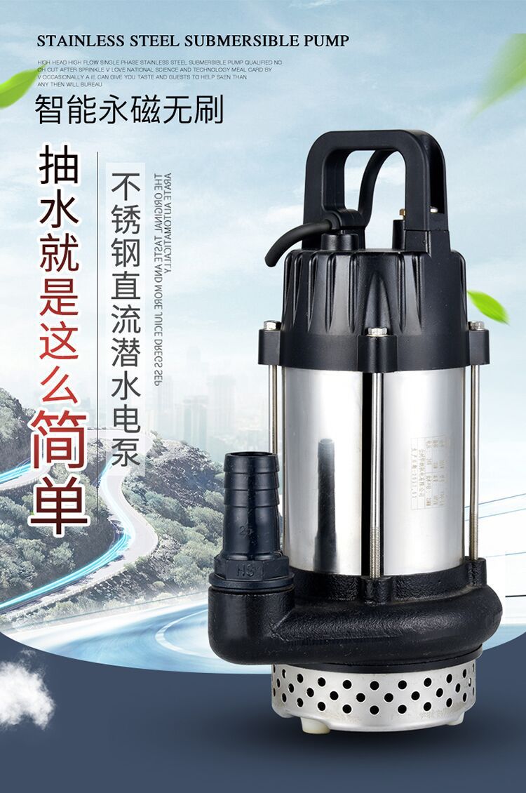 48V60V battery bicycle brushless DC household agricultural vegetable watering small submersible pump ZQB-1.0, ZQB-2.0