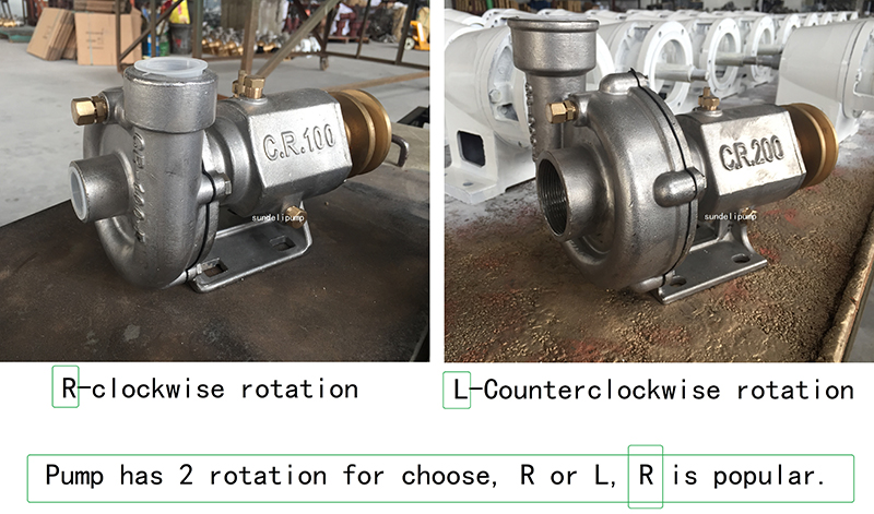 how to know the rotation for Malaysia CR200-R right rotation stainless steel diesel marine engine cooling sea raw water pump right rotation or left rotation