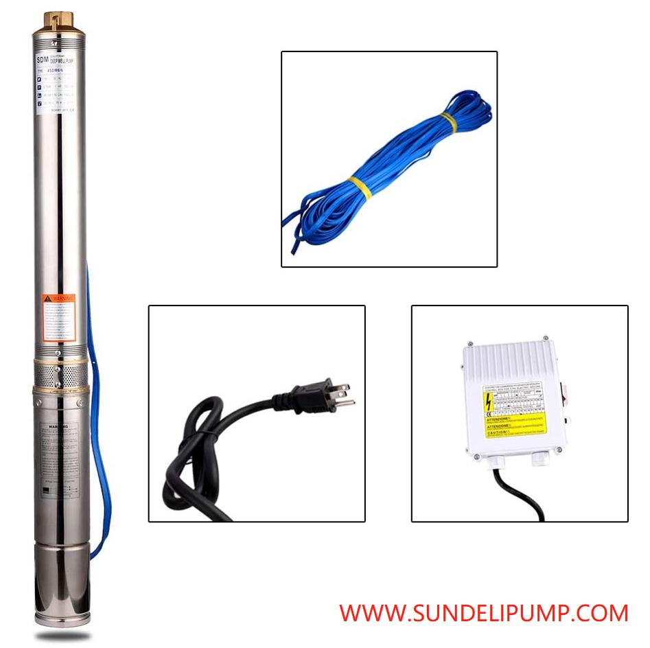 China Best price 2hp 600ft 3.5 inch Deep Well Submersible Pump Hot Water Circulation Irrigation Pump